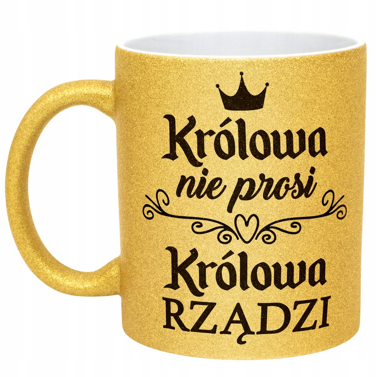 Złoty kubek brokatowy Dzień Kobiet Zabawny Prezent Upominek Dla Kobiety