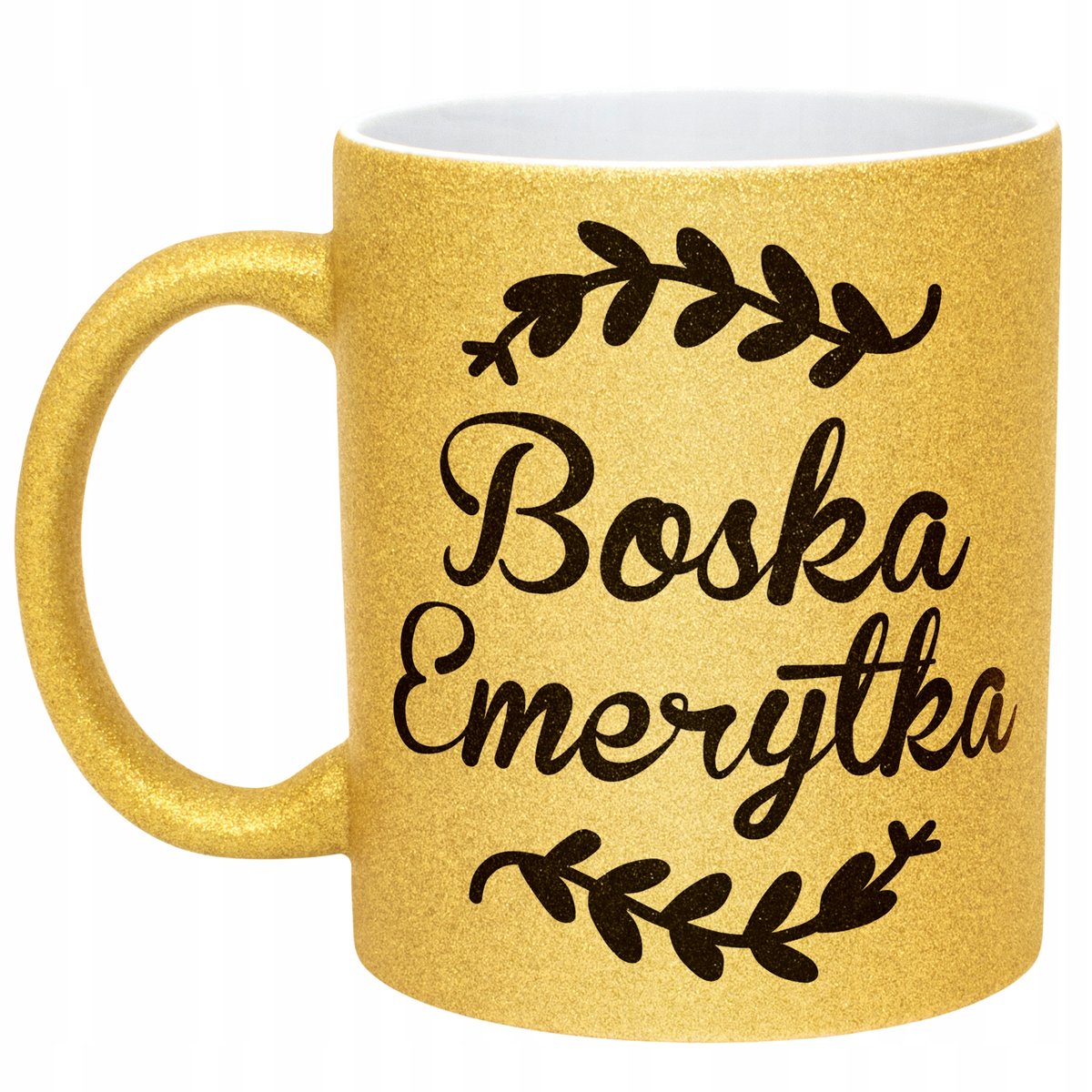 Złoty kubek brokatowy Z okazji Emerytury Dla Emerytki Prezent