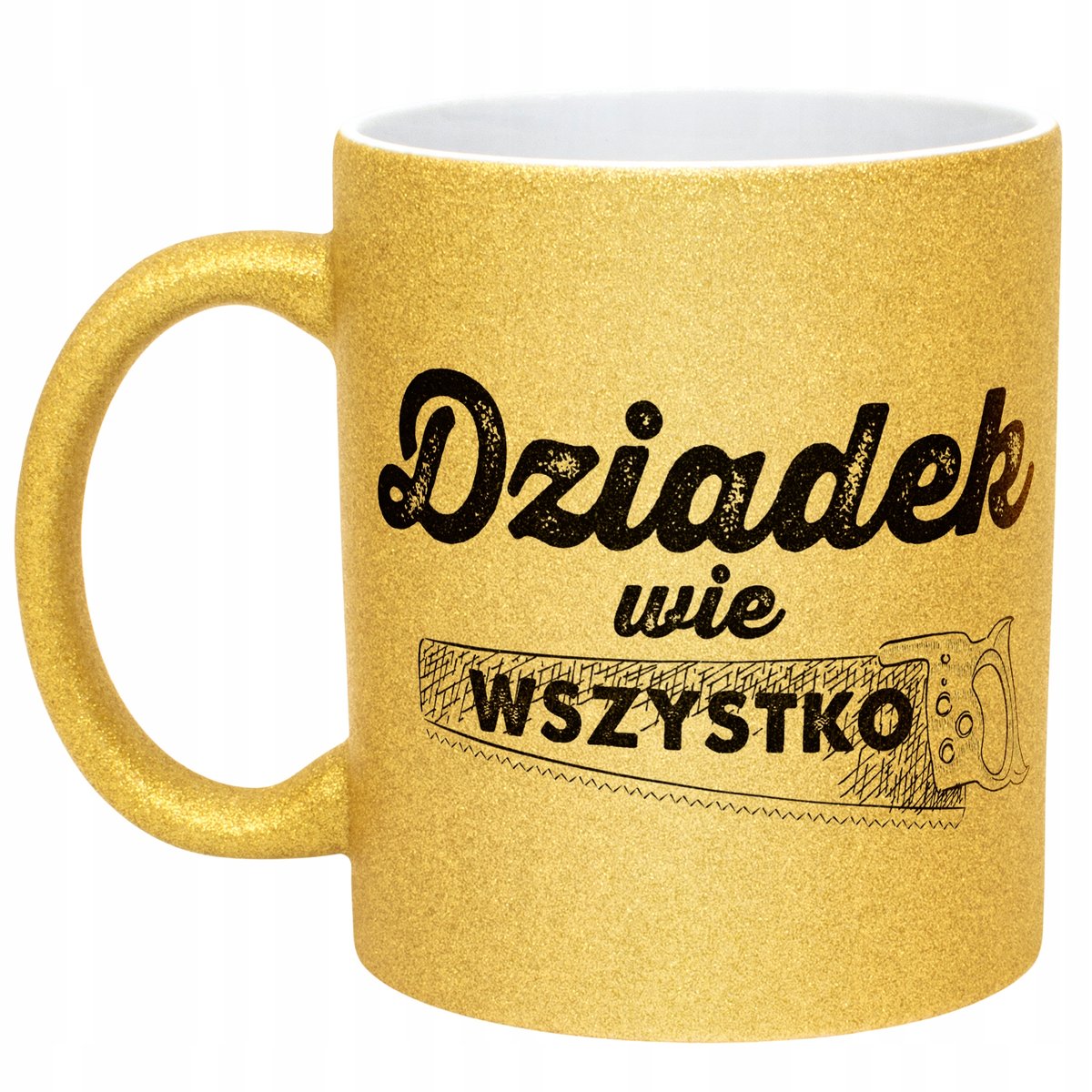 Złoty kubek brokatowy Dzień Dziadka Dla Dziadka Prezent Upominek