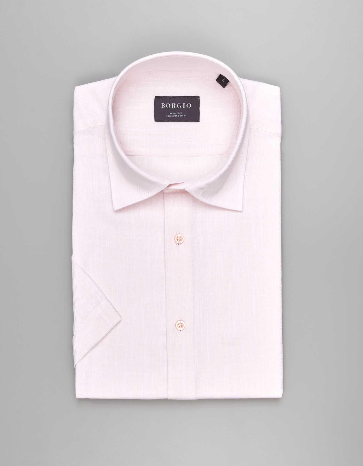 koszula canosa 00550 krótki rękaw róż slim fit