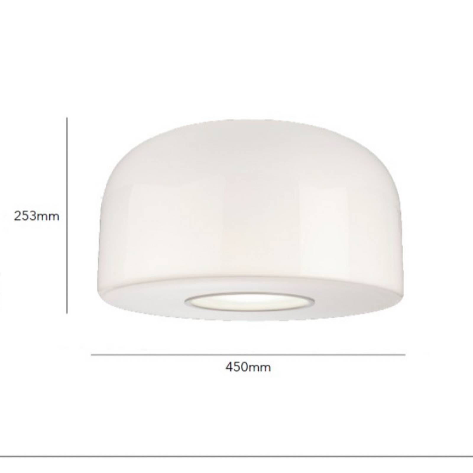 FLOS Lampa sufitowa designerska Bellhop Glass C2, możliwość ściemniania, biały / opal, sypialnia, szkło