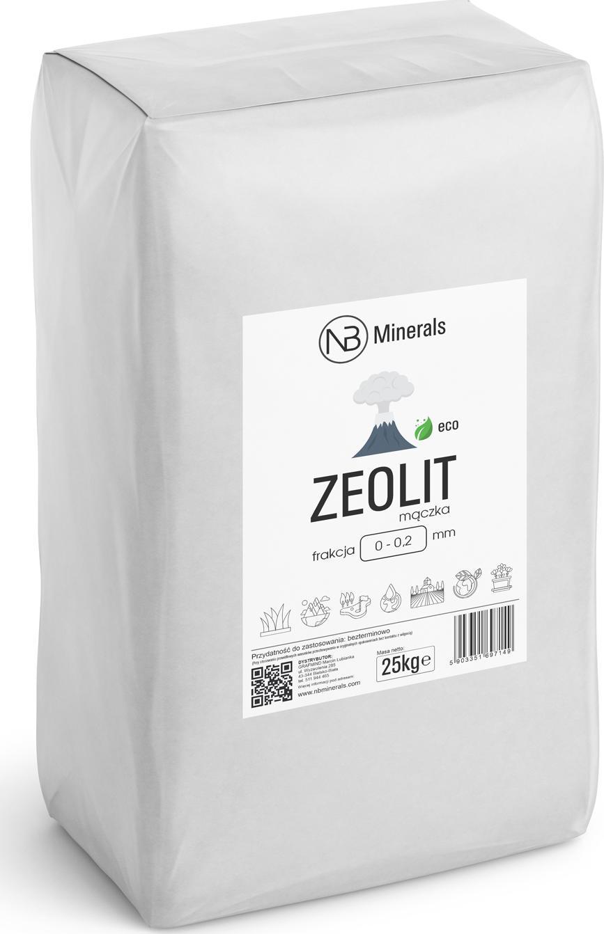 NB Minerals Zeolit Klinoptylolit Pylisty puder skalny 0-0,2 mm - 25kg