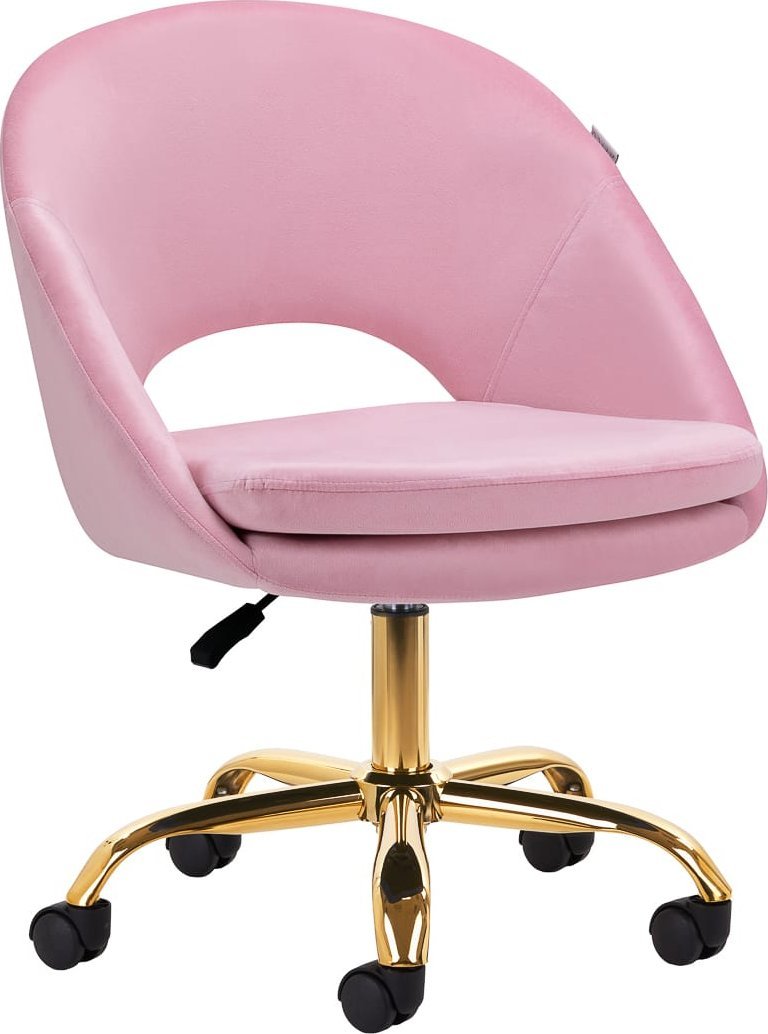 Activeshop 4Rico krzesło obrotowe QS-MF18G aksamit różowe