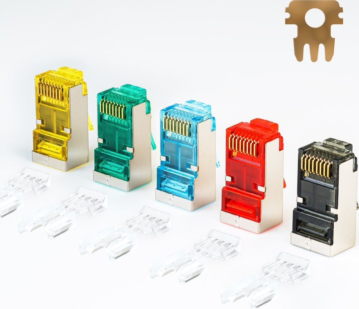 NetRack Wtyk RJ45 FTP STP kat. 6A, drut, Netrack, kolor MIX 100 szt