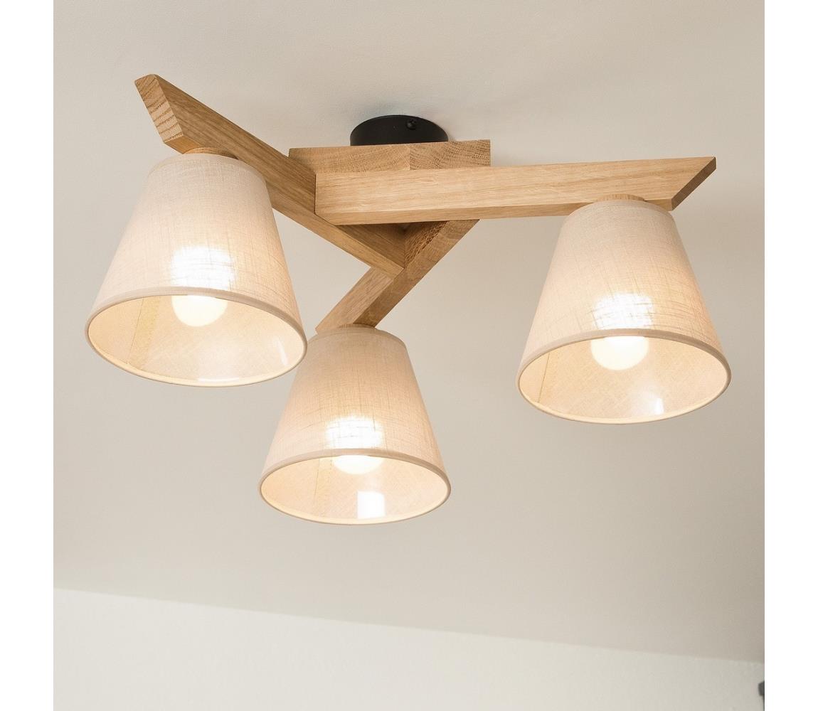 Brilagi - Żyrandol natynkowy ANTHONY 3xE14/40W/230V dąb/beżowy