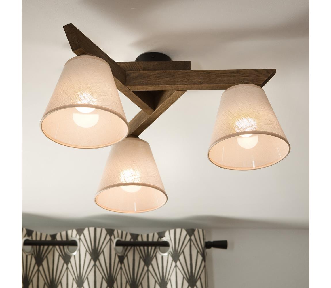 Brilagi - Żyrandol natynkowy ANTHONY 3xE14/40W/230V dąb/beżowy