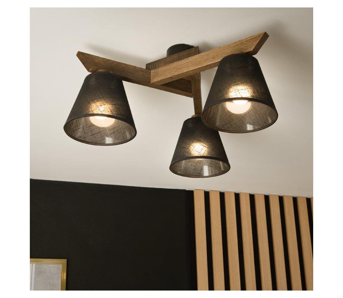 Brilagi - Żyrandol natynkowy ANTHONY 3xE14/40W/230V dąb/czarny