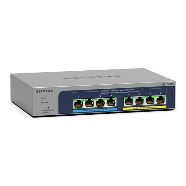 Switch zarządzalny netgear ms108eup-100eus 8x2,5gbe poe 230w MS108EUP-100EUS