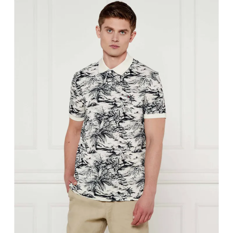 Tommy Hilfiger Polo Regular Fit z dodatkiem lnu