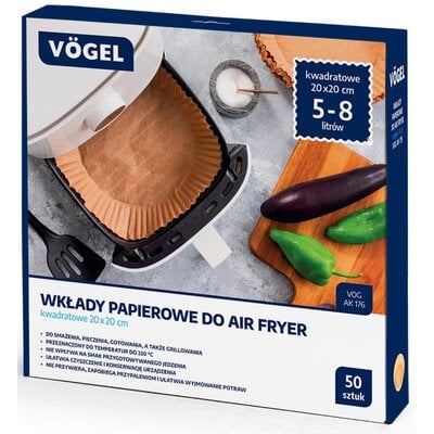 Foremki papierowe K&M do Air Fryer 20 x 20 cm (50 sztuk)