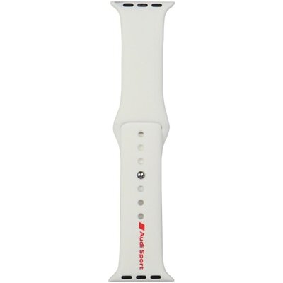 Pasek AUDI Sport Red Logo Silicone Watch Strap do Apple Watch 4/5/6/7/8/9/SE/SE 2/SE 2022 (40/41/42mm) Biały