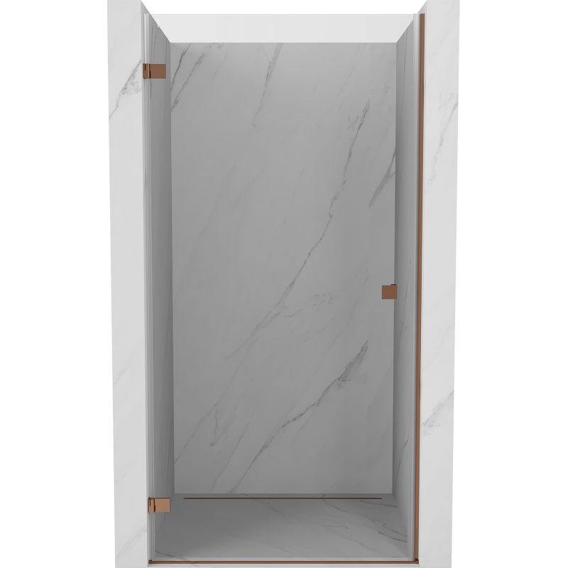 Mexen Lunar-B drzwi prysznicowe uchylne lewe 90 cm, transparent, różowe złoto - 832-090-000-60-00-L