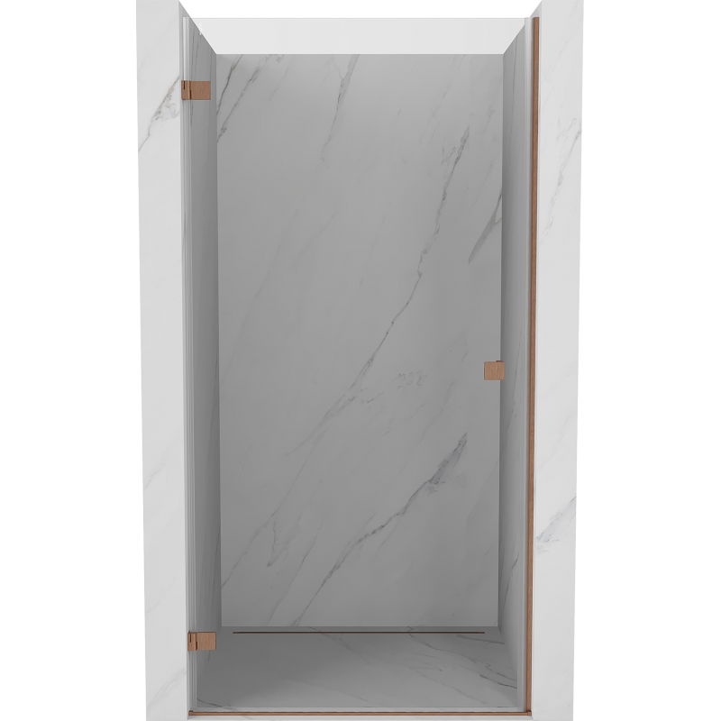 Mexen Lunar-B drzwi prysznicowe uchylne lewe 90 cm, transparent, miedź szczotkowana - 832-090-000-65-00-L