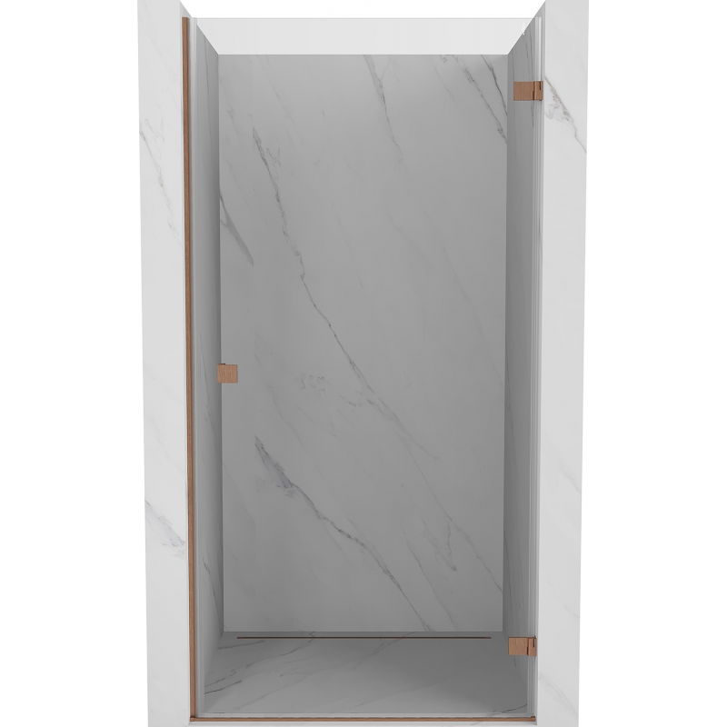 Mexen Lunar-B drzwi prysznicowe uchylne prawe 90 cm, transparent, miedź szczotkowana - 832-090-000-65-00-P