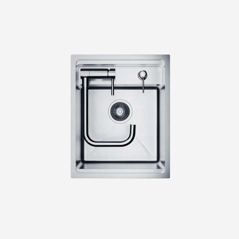 Zlewozmywak stalowy LANILIA Evier 40.1B Inox ze składaną baterią