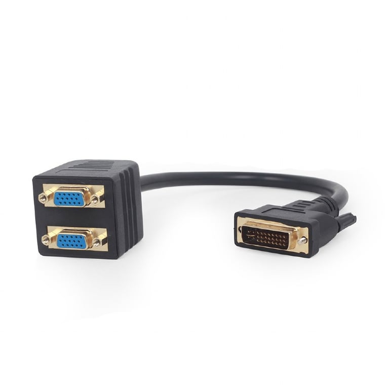Gembird A-DVI-2VGA-01 adapter kablowy 0,3 m DVI-I 2 x VGA (D-Sub) Czarny