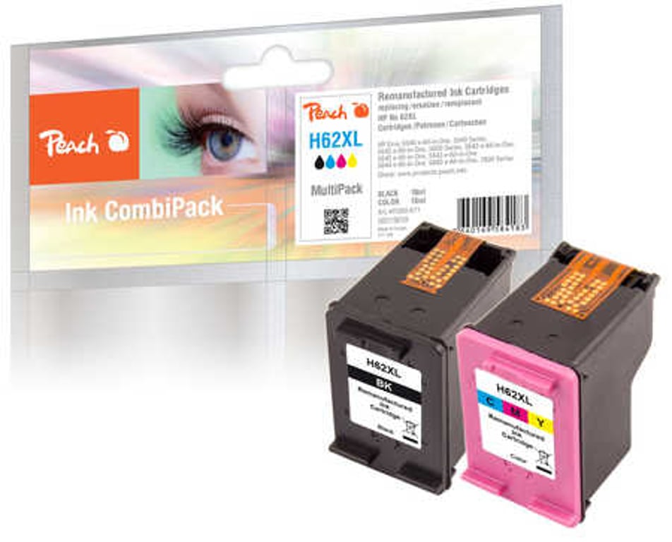 Peach PI300-671 nabój z tuszem 2 szt. Zamiennik Czarny, Cyjan, Purpurowy, Żółty 319639 319639