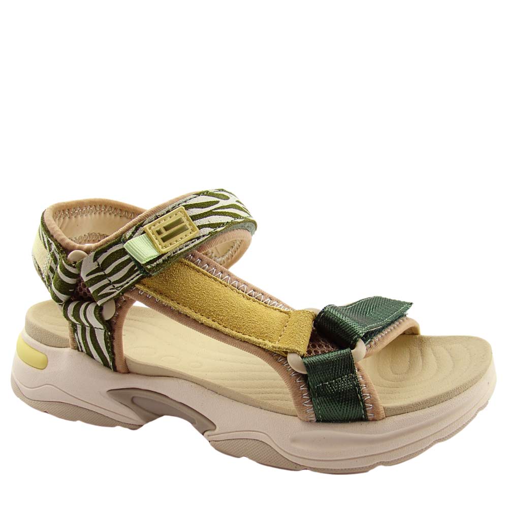 D.Franklin DFSH40600 damskie sandały skórzane sportowe zielone