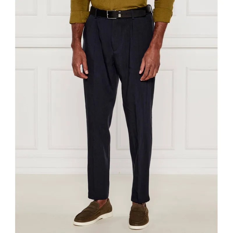 BOSS BLACK Lniane spodnie P-Perin-RDS-PL-WG252 Slim Fit