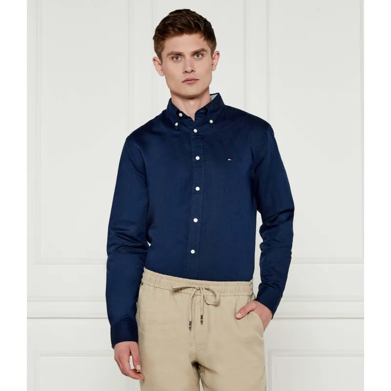 Tommy Hilfiger Koszula Regular Fit z dodatkiem lnu