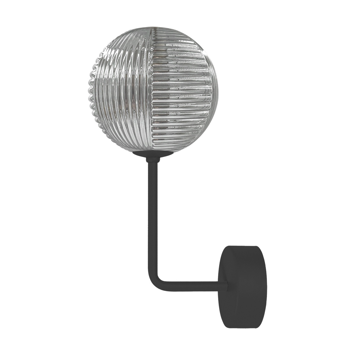 Kinkiet z kloszem do korytarza, czarny-grafit K-5718 z serii GRETA