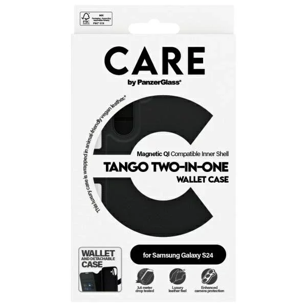 Etui do Samsung Galaxy S24 CARE by PanzerGlass Feature Tango Wallet 2w1 Czarny