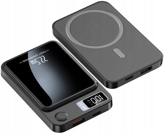 SZYBKI MAŁY BEZPRZEWODOWY POWER BANK MagSafe INDUKCYJNY 5000mAh 22,5W USB-C