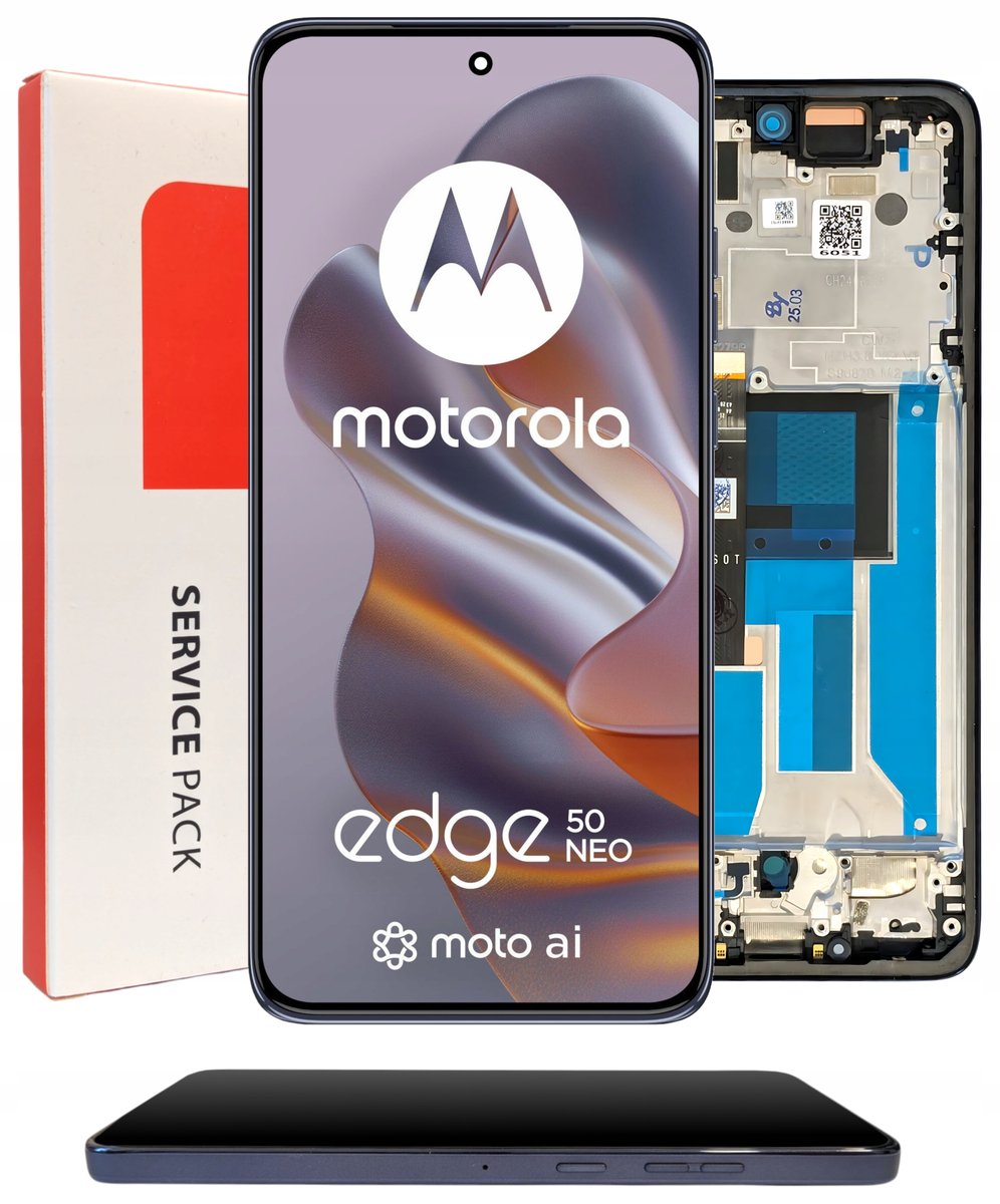 ORYGINAŁ WYŚWIETLACZ EKRAN LCD DOTYK DO MOTOROLA EDGE 50 NEO RAMKA CZARNA
