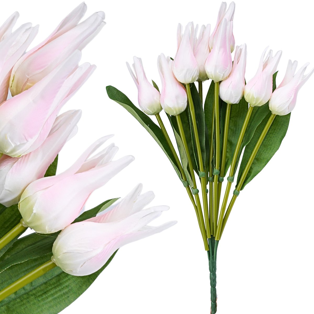 Różowe Tulipany Sztuczne Tulipany Bukiet Kwiatów 42 Cm Strzępiaste Stroik