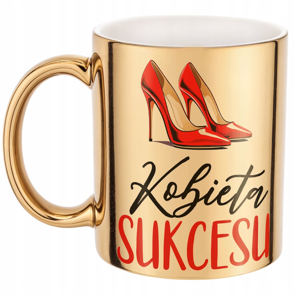 Złoty kubek ceramiczny Kobieta Sukcesu Dla Kobiety Prezent Upominek