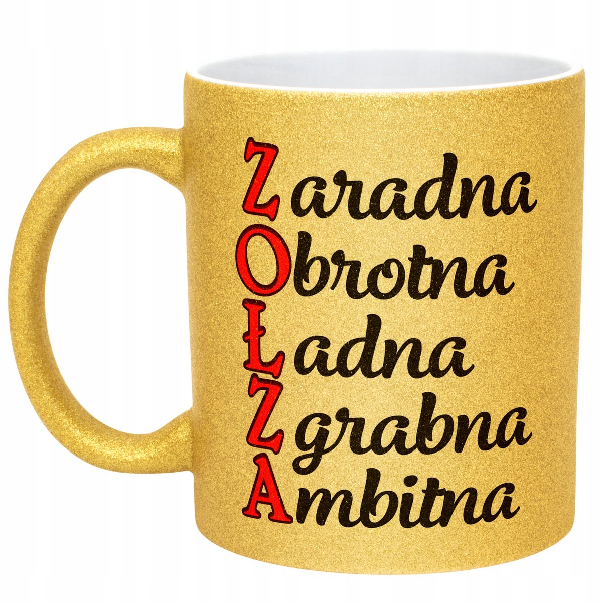 Złoty kubek brokatowy Dzień Kobiet Zabawny Prezent Upominek Dla Kobiety