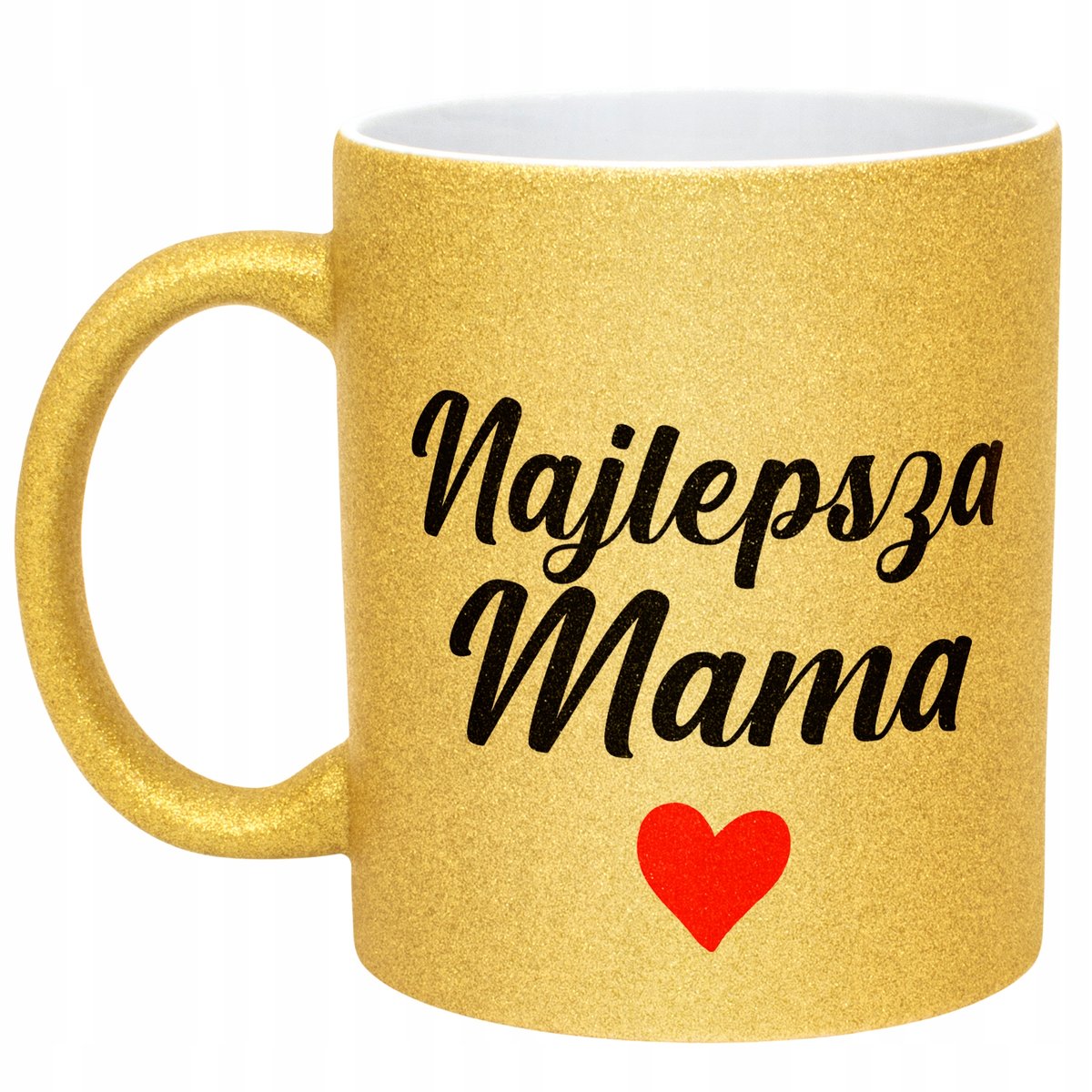 Złoty kubek brokatowy Dzień Matki Dla Mamy Najlepsza Mama