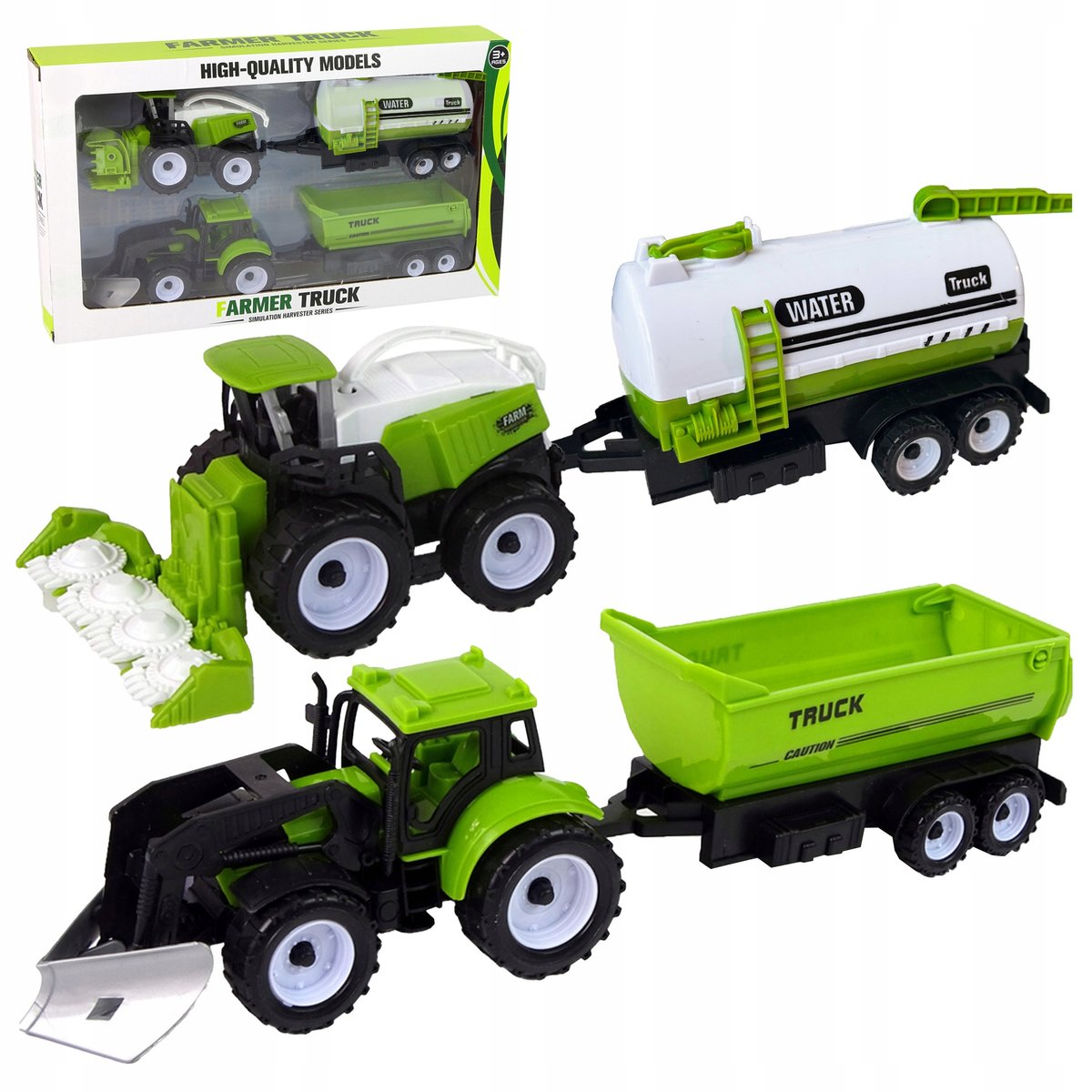 Ciągnik Traktor Kombajn Przyczepa Cysterna MASZYNY ROLNICZE Zestaw Farmera