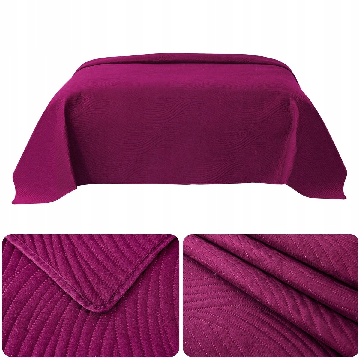 NARZUTA kapa pled 200x220 PIKOWANA tłoczona MIKROFIBRA Federico RÓŻOWA