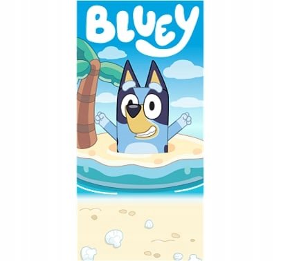 Ręcznik kąpielowy plażowy na basen szybkoschnący BINGO I BLUEY 70x140