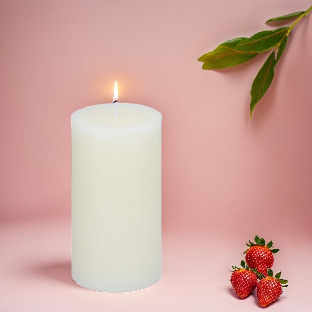 Świeca woskowa dekoracyjna 7x13 cm w stylu rustykalnym kremowa Articasa