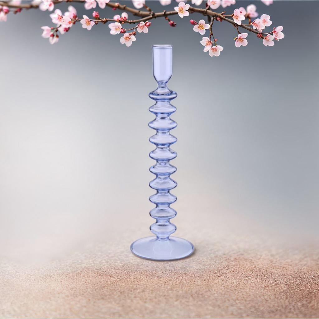 Świecznik dekoracyjny szklany spiralny 8,5x26,5 cm Articasa