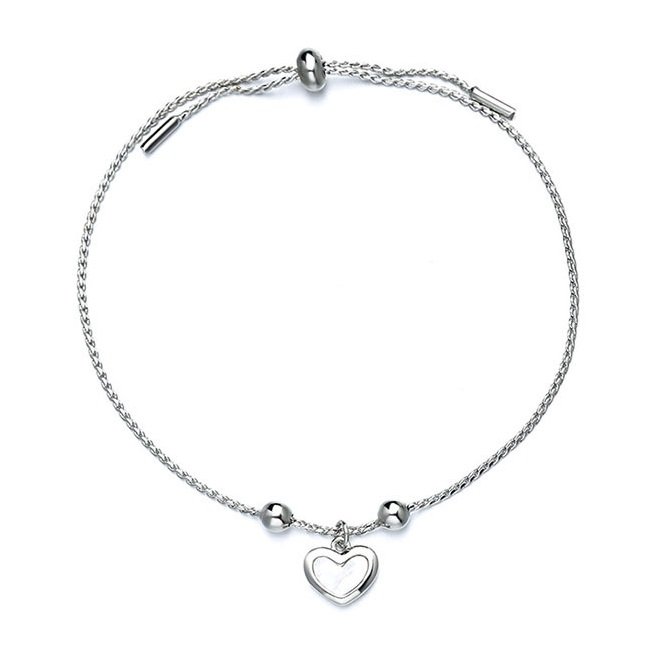 Bransoletka srebrna Serce regulowana