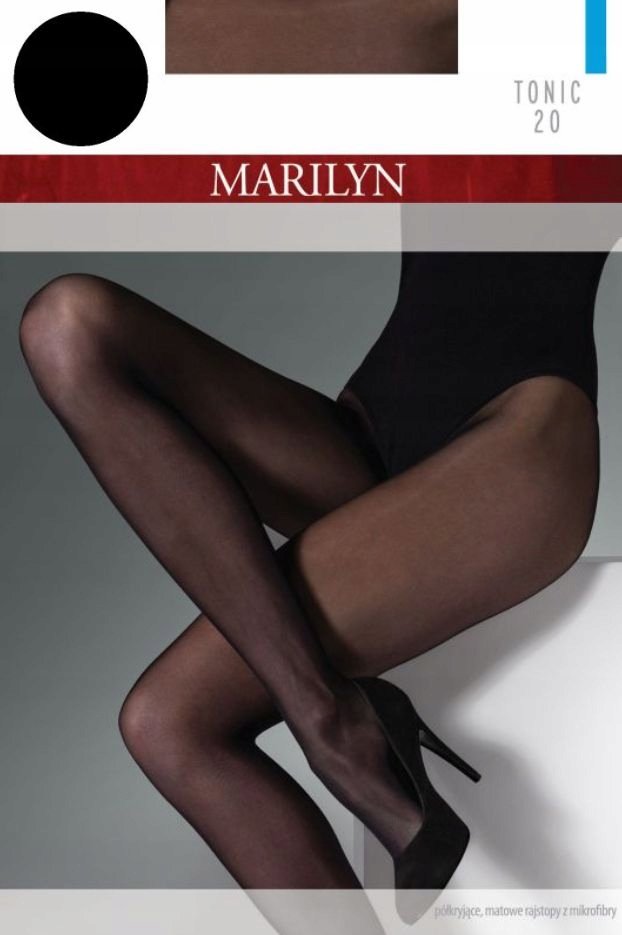 Rajstopy Kryjące Matowe Elastyczne Gładkie Marilyn Tonic 20 Den Czarne 5-Xl