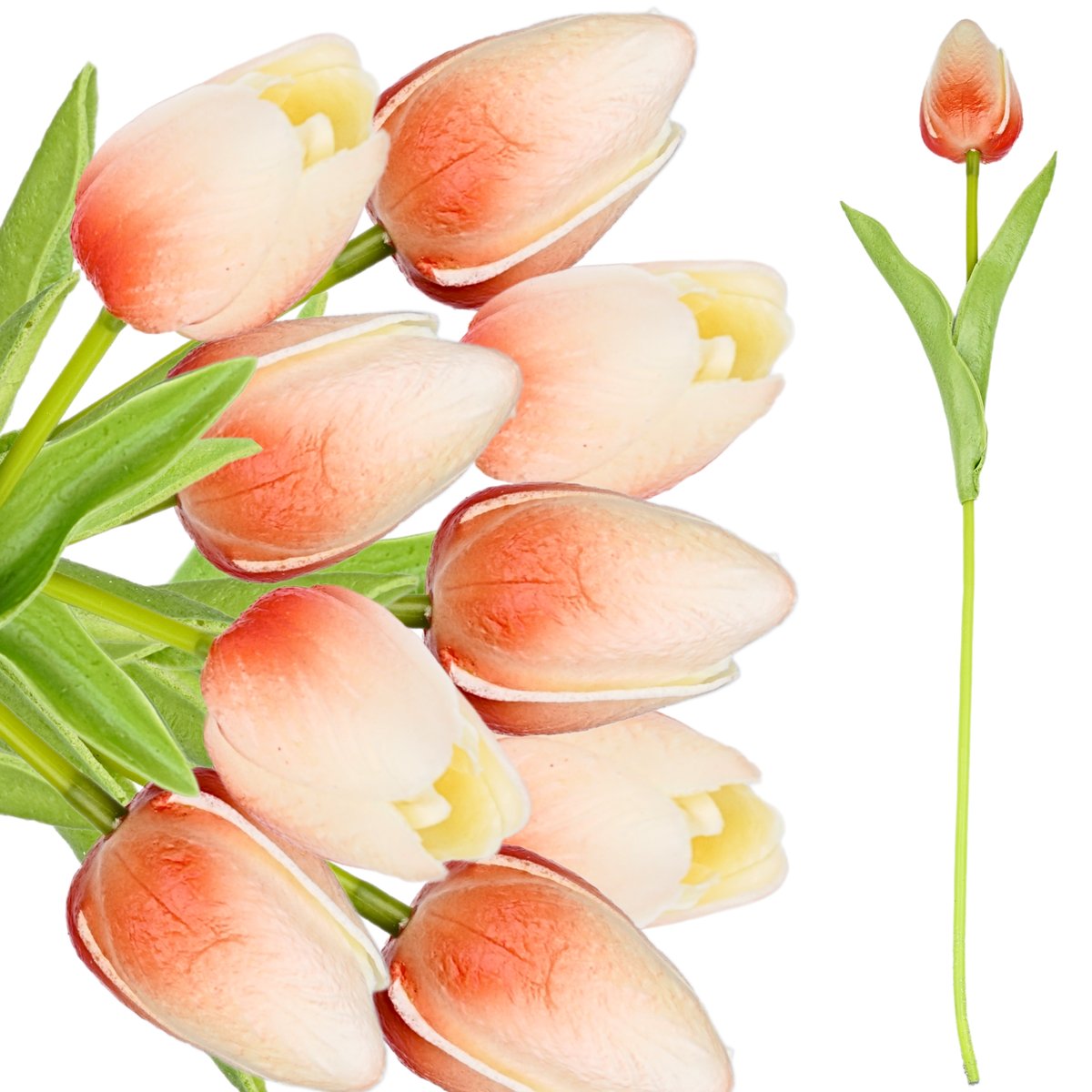 Sztuczny Kwiat Tulipan Pojedynczy Pianka Ozdoba 34Cm Dekoracja Florystyczna