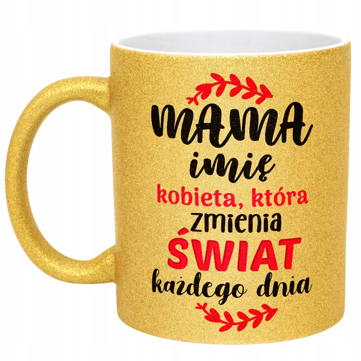 Złoty kubek brokatowy Personalizowany Dzień Matki Dla Mamy Prezent