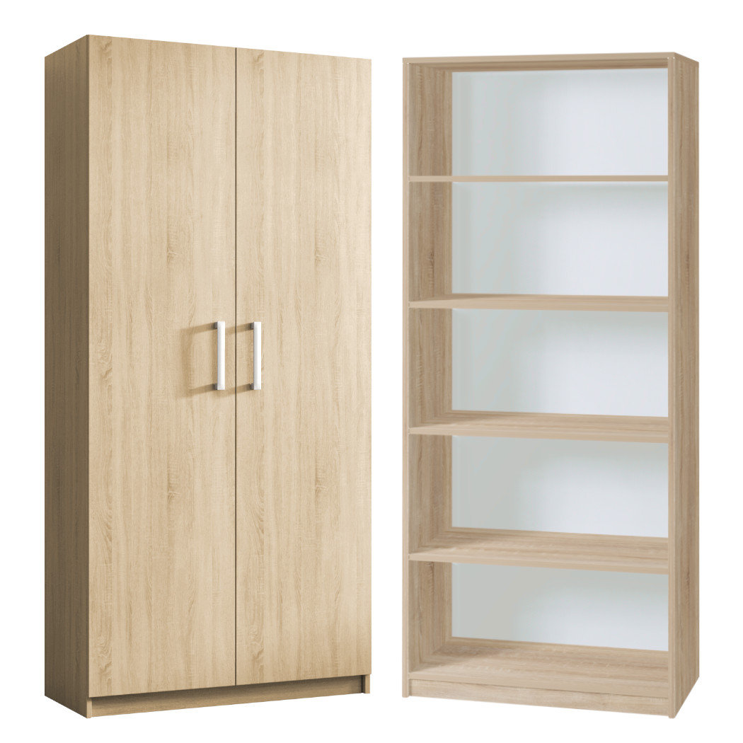 Szafa APEN 75 cm dąb sonoma do sypialni przedpokoju uchylna 5 półek półki