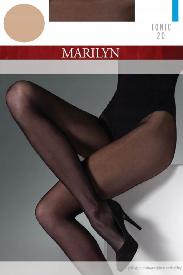 Rajstopy Kryjące Matowe Elastyczne Gładkie Marilyn Tonic 20 Den Beżowe 5-Xl
