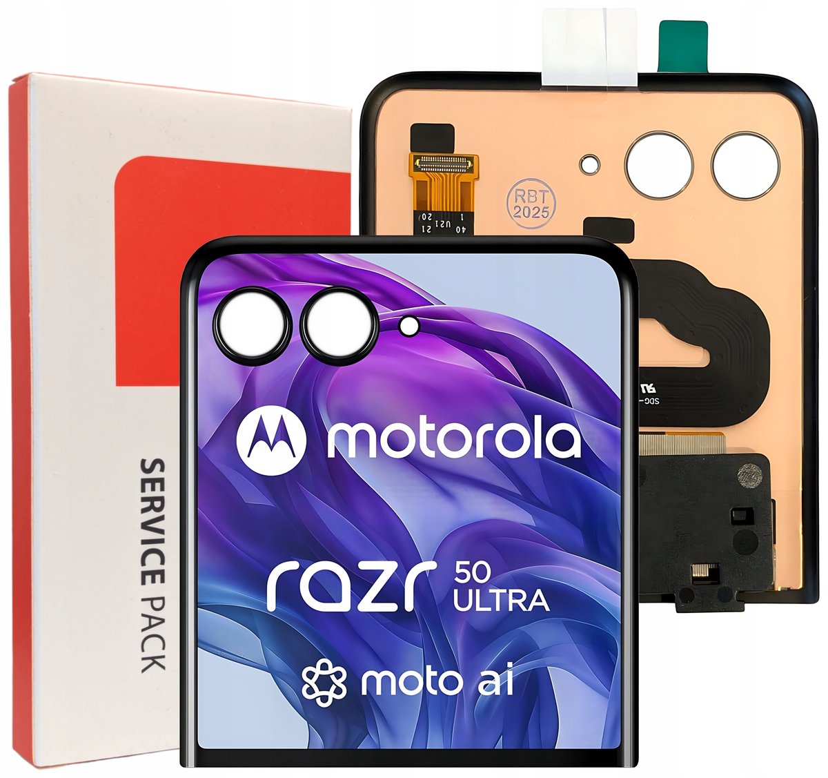 ORYGINAŁ WYŚWIETLACZ EKRAN LCD DOTYK DO MOTOROLA RAZR 50 ULTRA TYŁ TYLNY