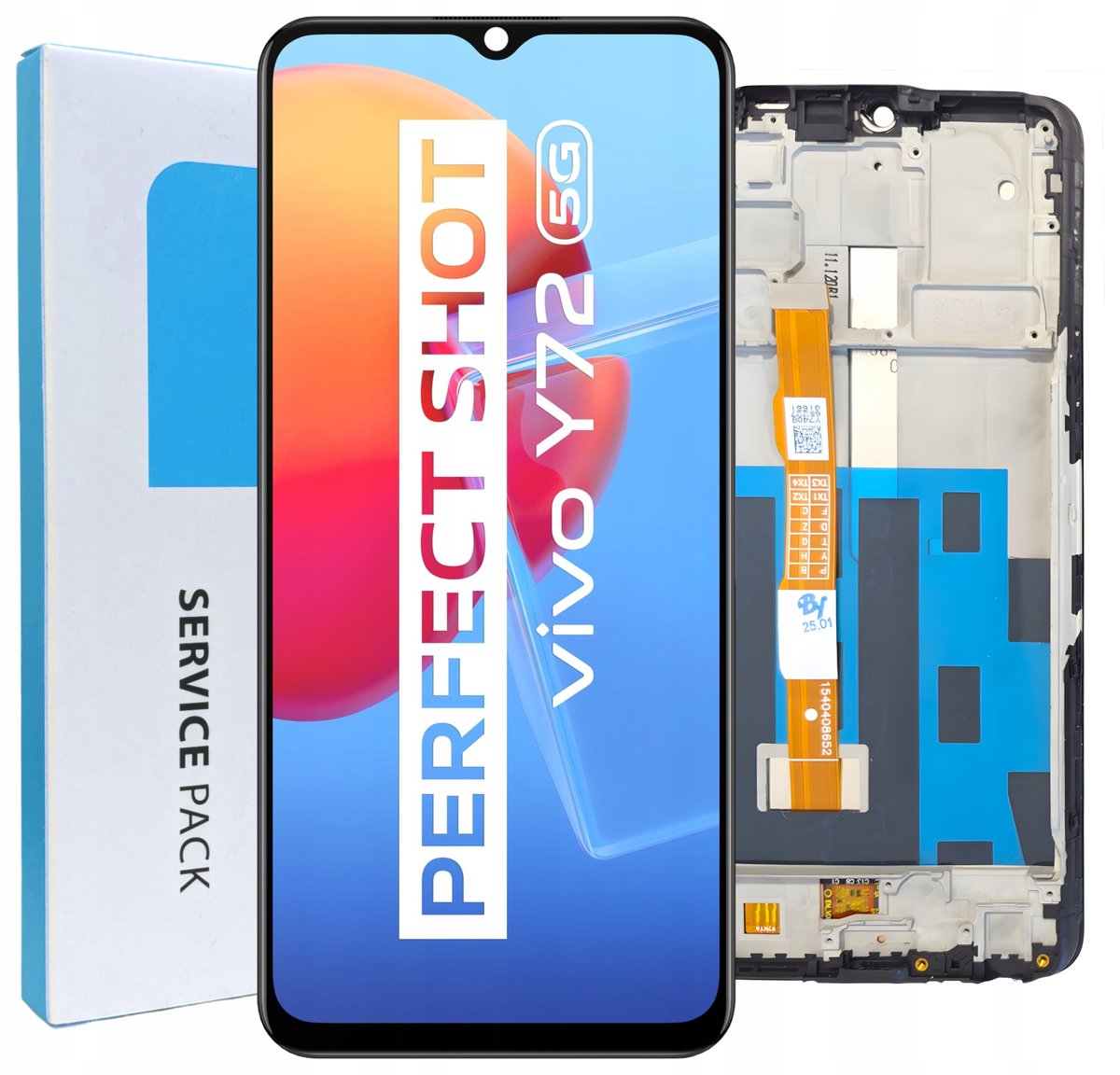 ORYGINAŁ WYŚWIETLACZ EKRAN LCD SZYBKA DOTYK DO VIVO Y72 5G RAMKA V2041