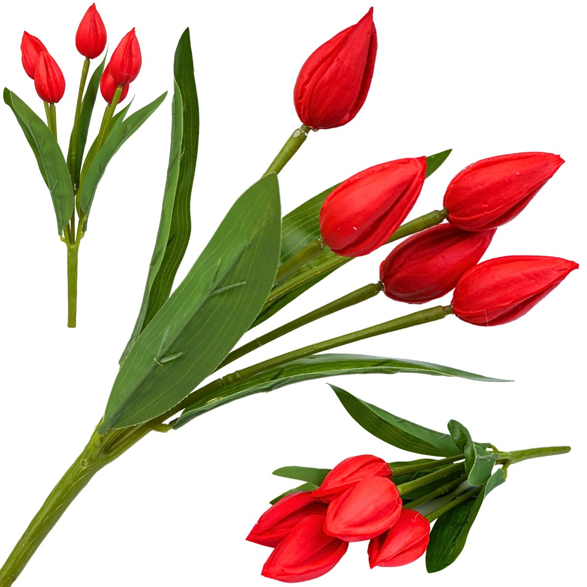 Bukiet Sztucznych Kwiatów Tulipany Piankowe Dekoracja Florystyczna 29Cm