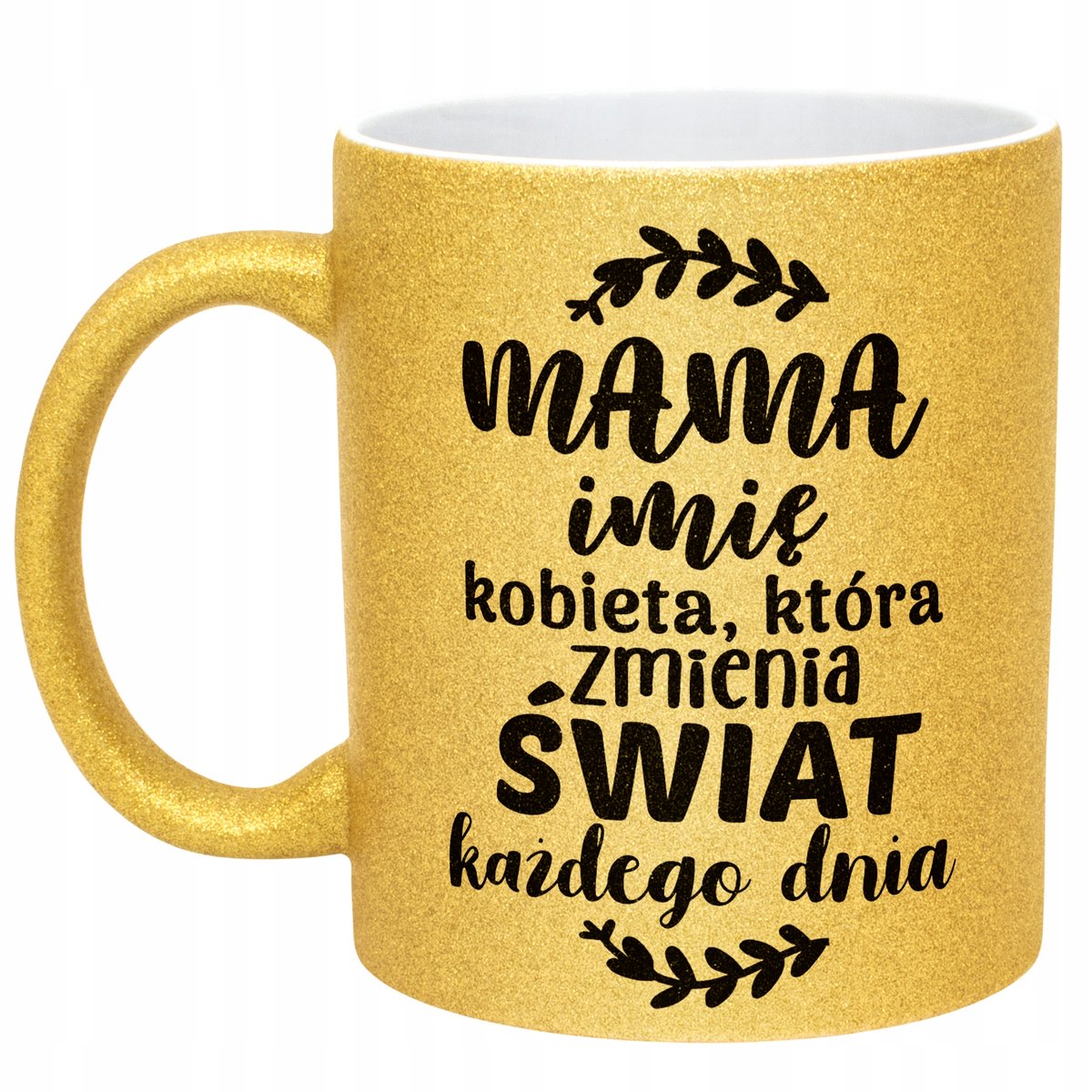 Złoty kubek brokatowy Personalizowany Dzień Matki Dla Mamy Prezent