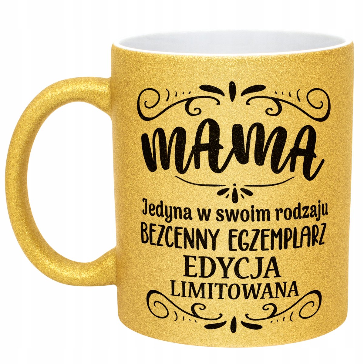 Złoty kubek brokatowy Dzień Matki Dla Mamy Mama Edycja Limitowana