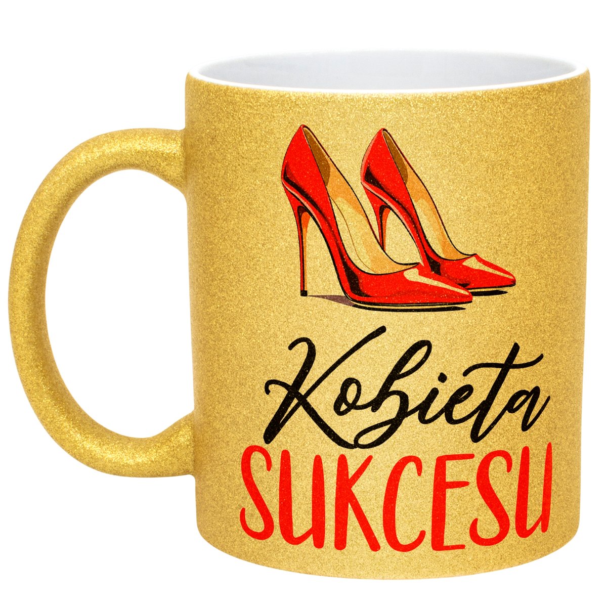 Złoty kubek brokatowy Kobieta Sukcesu Dla Kobiety Prezent Upominek