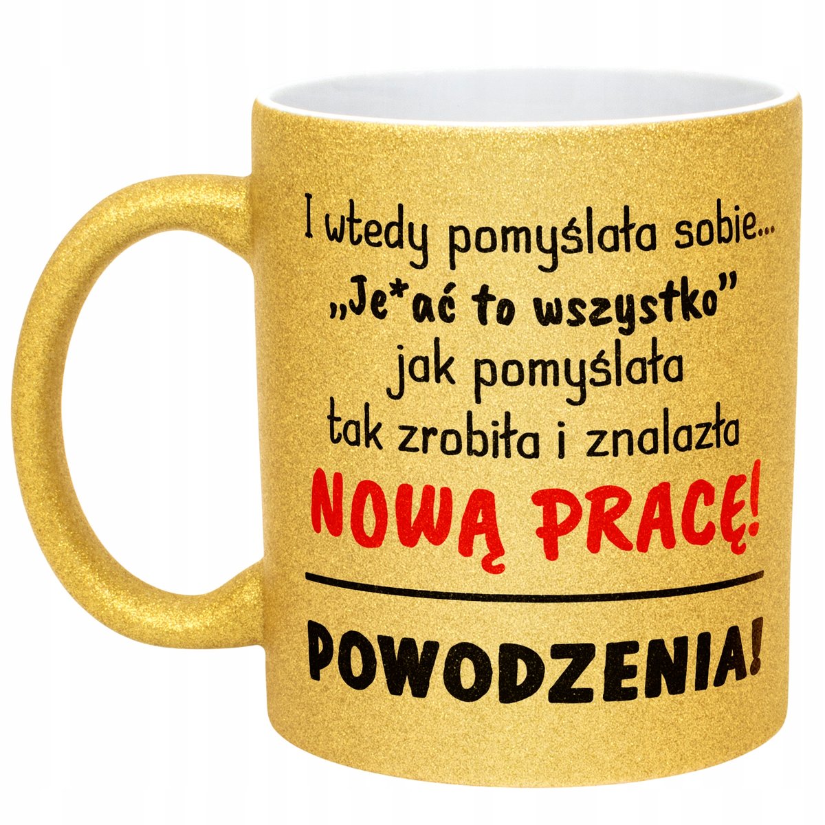 Złoty kubek brokatowy Na Pożegnanie Odejście z Pracy Dla Koleżanki Prezent
